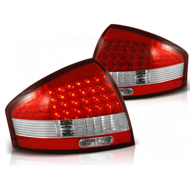 Baklykter AUDI A6 97-04 RED WHITE LED