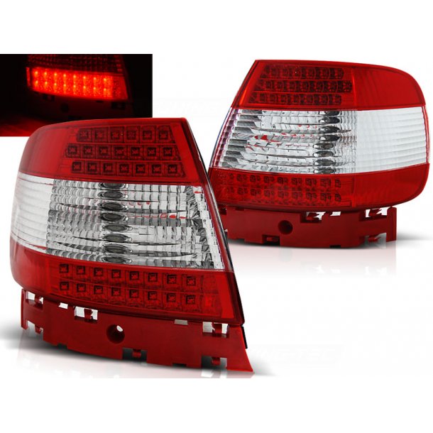 Baklykter AUDI A4 11.94-09.00 RED WHITE LED V2