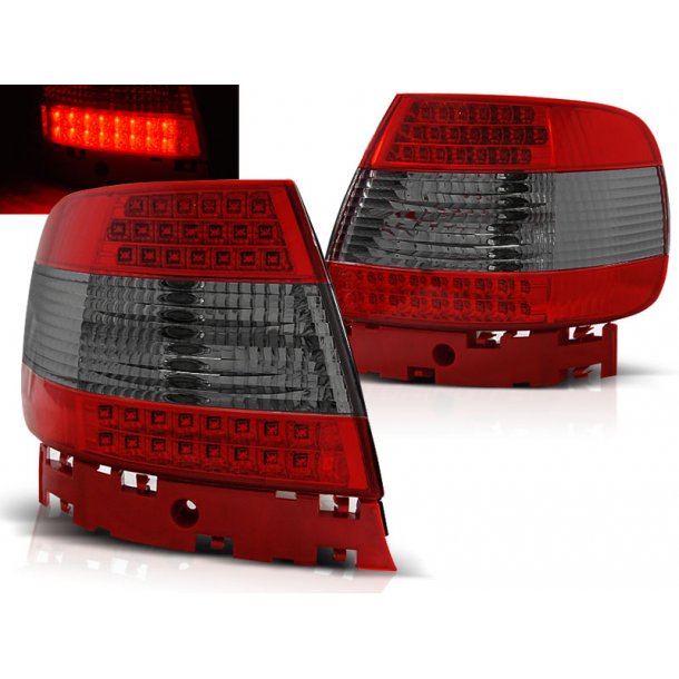 Baklykter AUDI A4 11.94-09.00 RED SMOKE LED